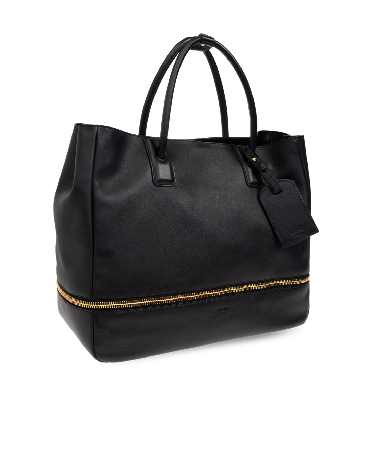 Moschino Zippered Shoulder Bag In Black