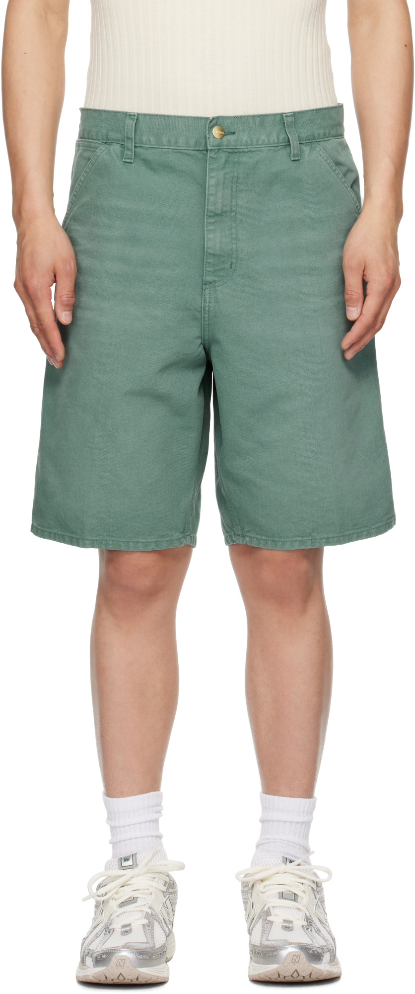 Carhartt Green Single Knee Shorts In Green
