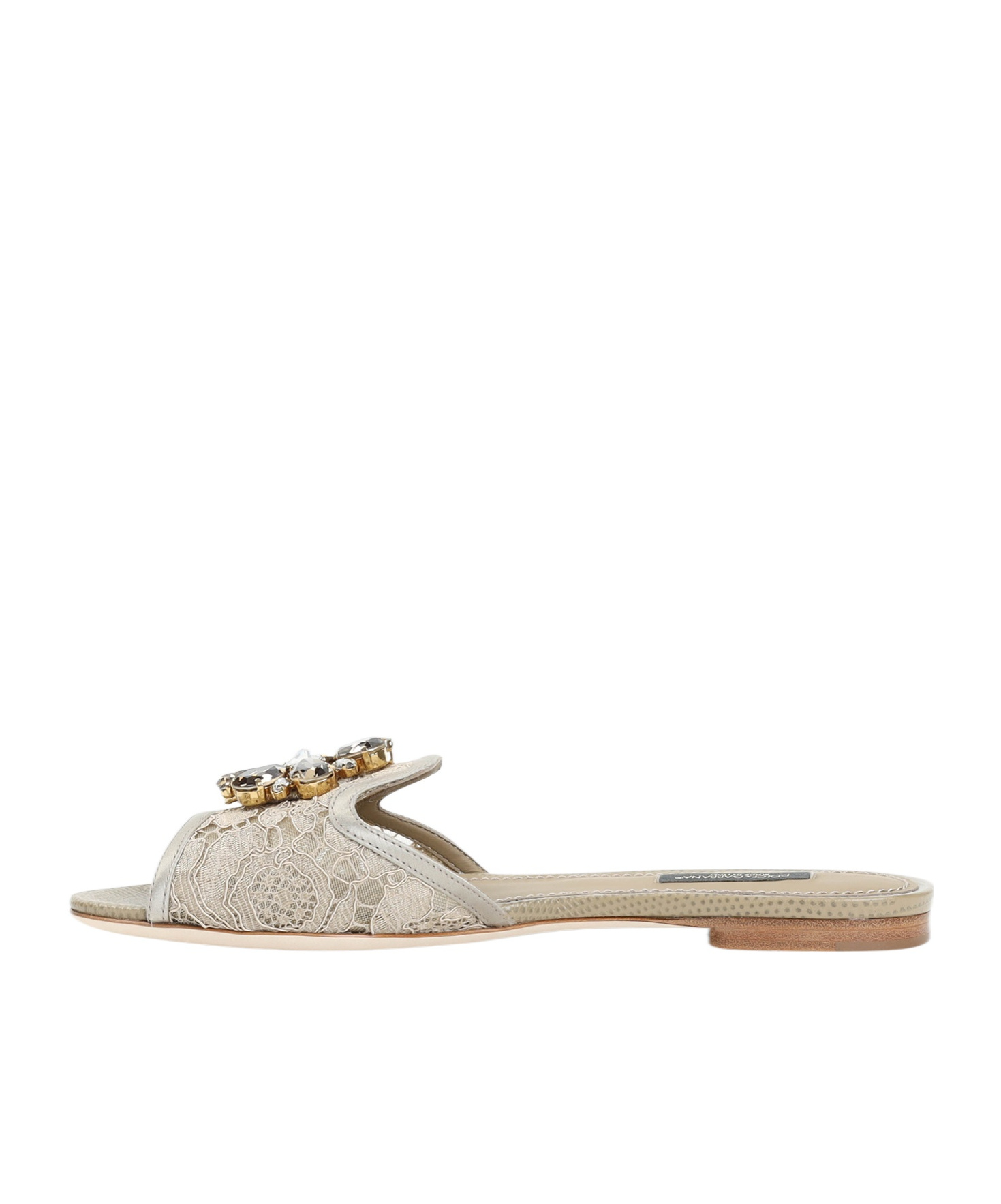 Dolce & Gabbana Lace Flat Sandals In White