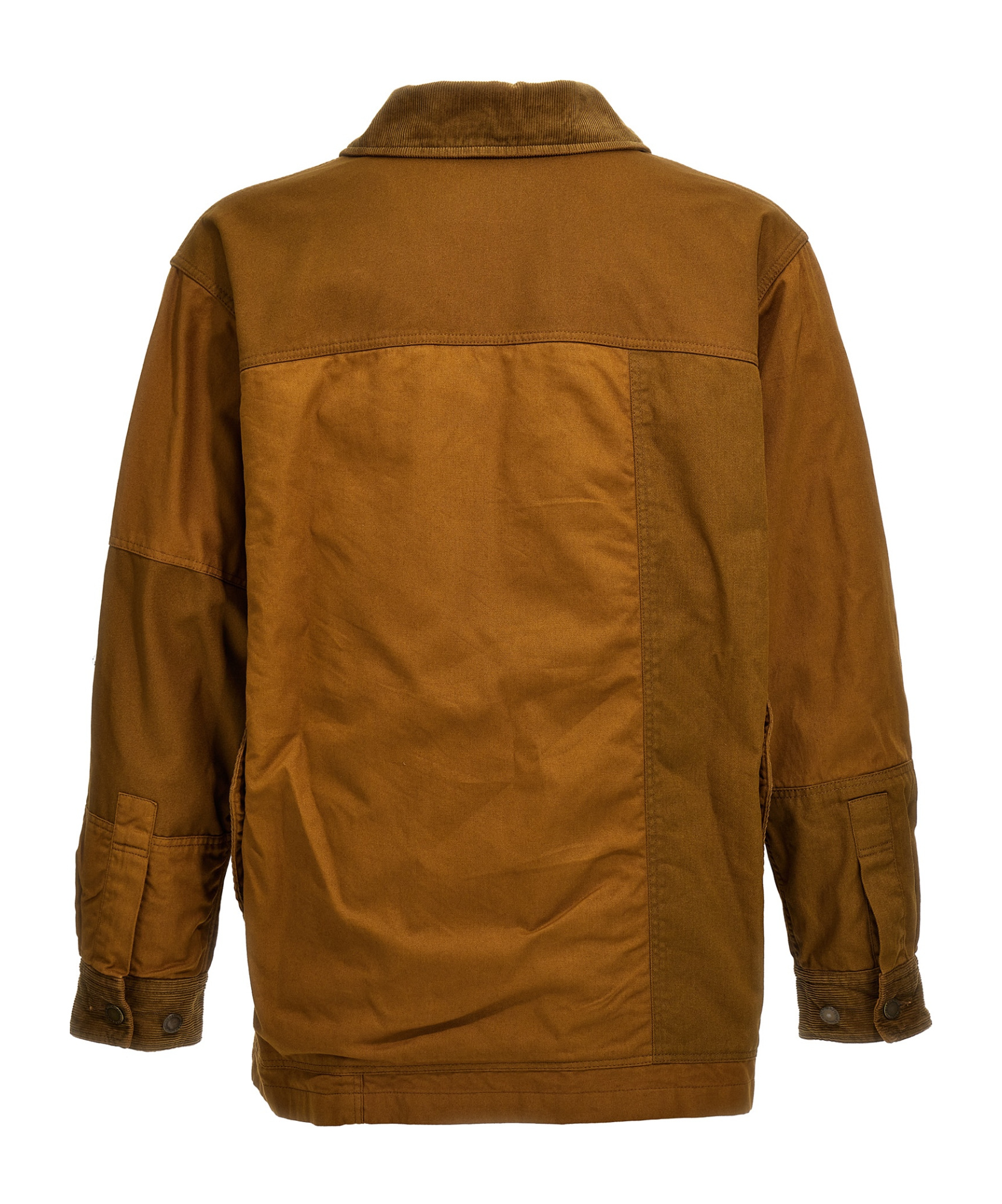 Comme Des Garçons Ribbed Velvet Insert Canvas Jacket In Brown