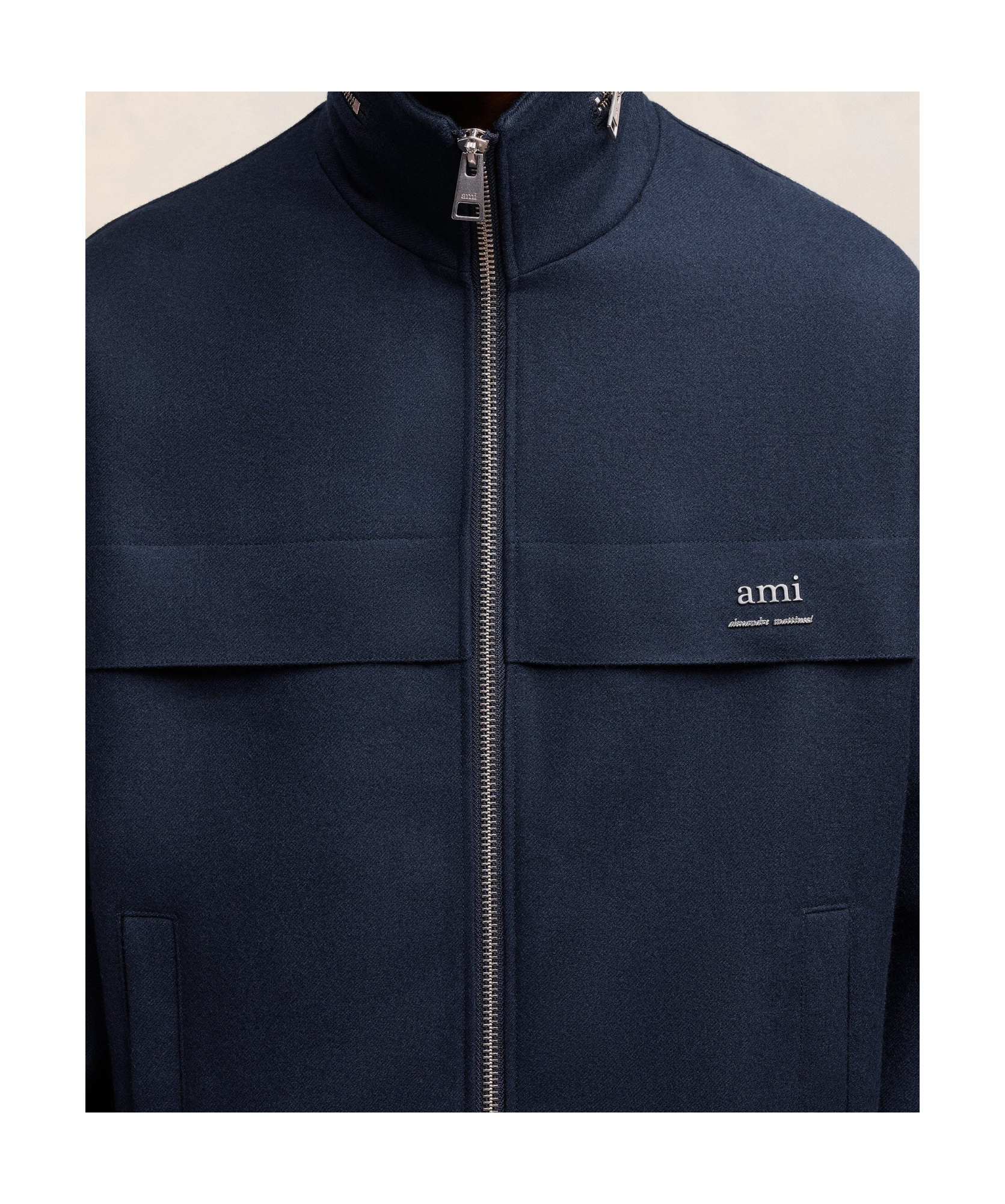 Ami Alexandre Mattiussi Elasticated Waist Zipped Windbreaker In Black