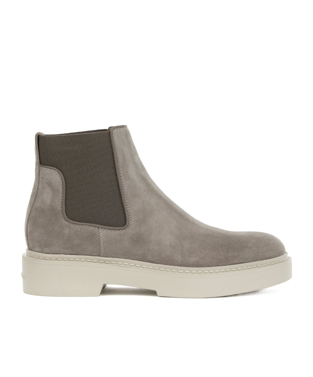 Santoni Round Toe Ankle Boots In Gray