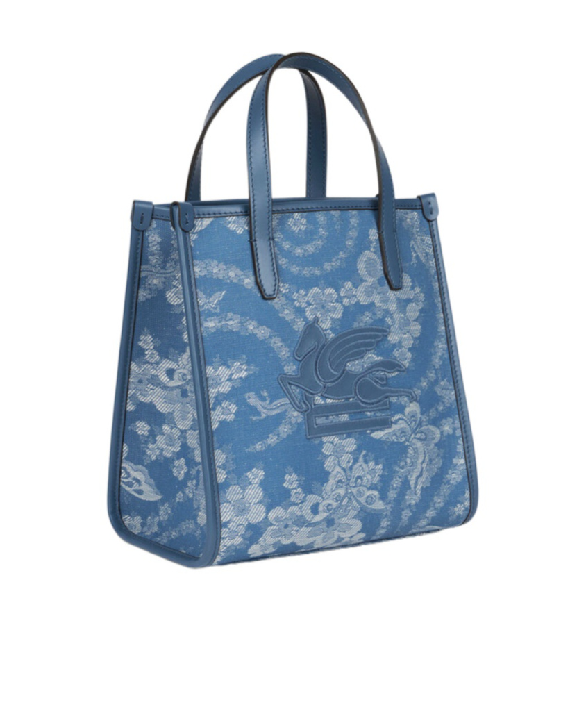 Etro Small Denim Love Trotter Bag With Pegaso Symbol