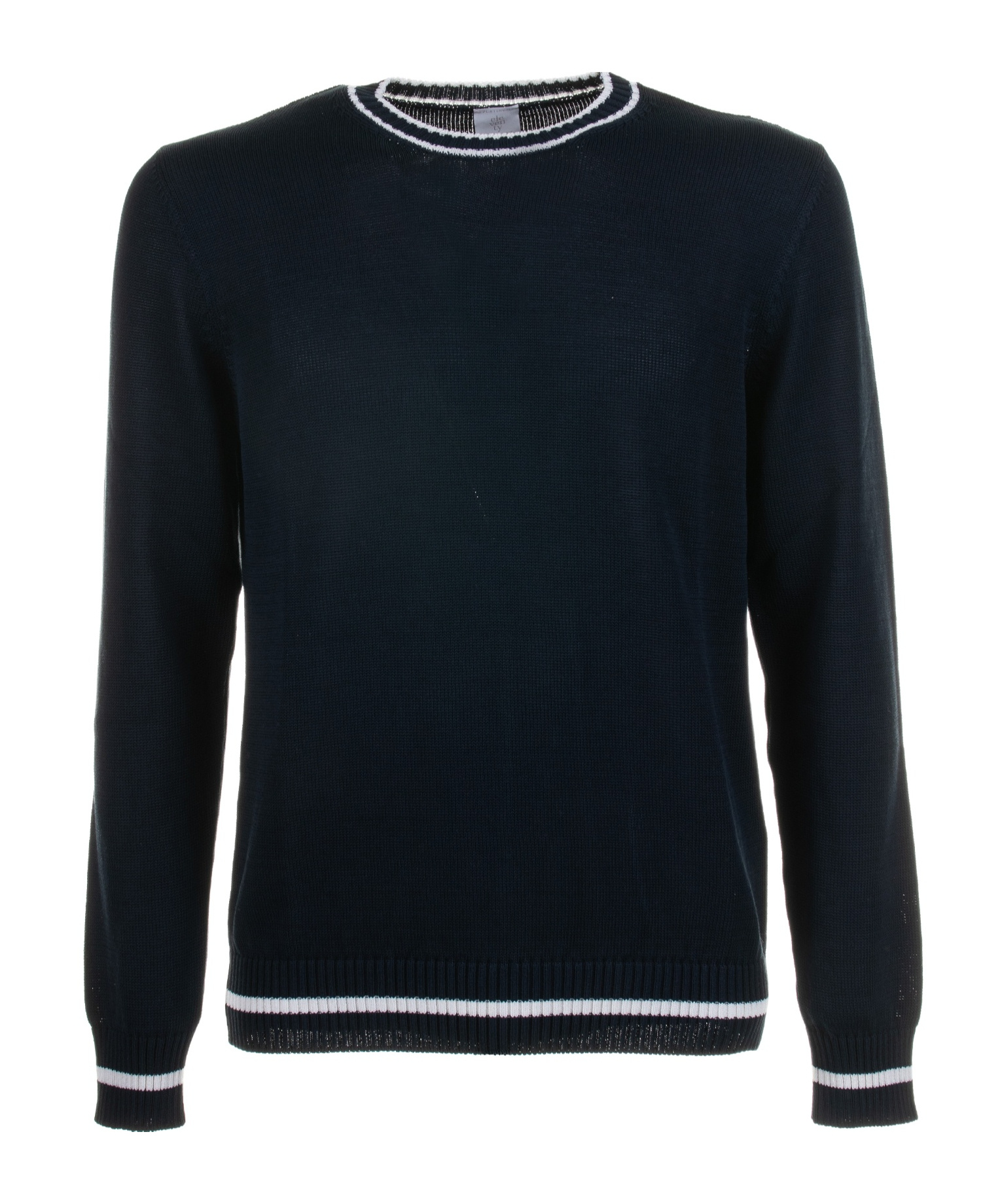 Eleventy Crew Neck Long Sleeve Sweater In Black