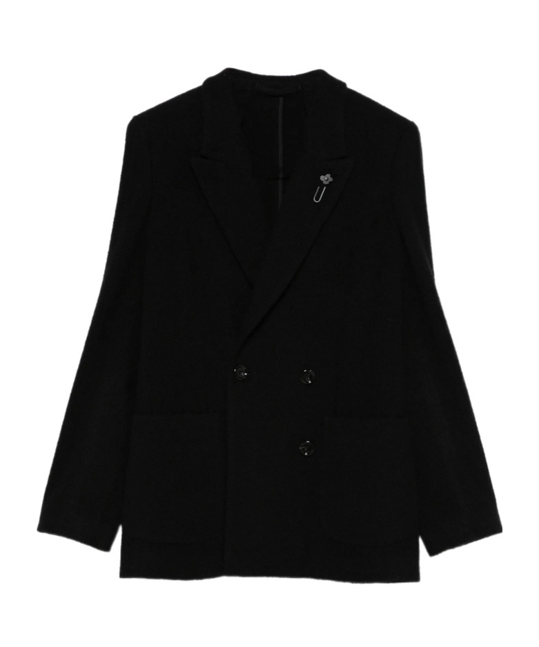 Lardini Double-breasted Blazer In Black