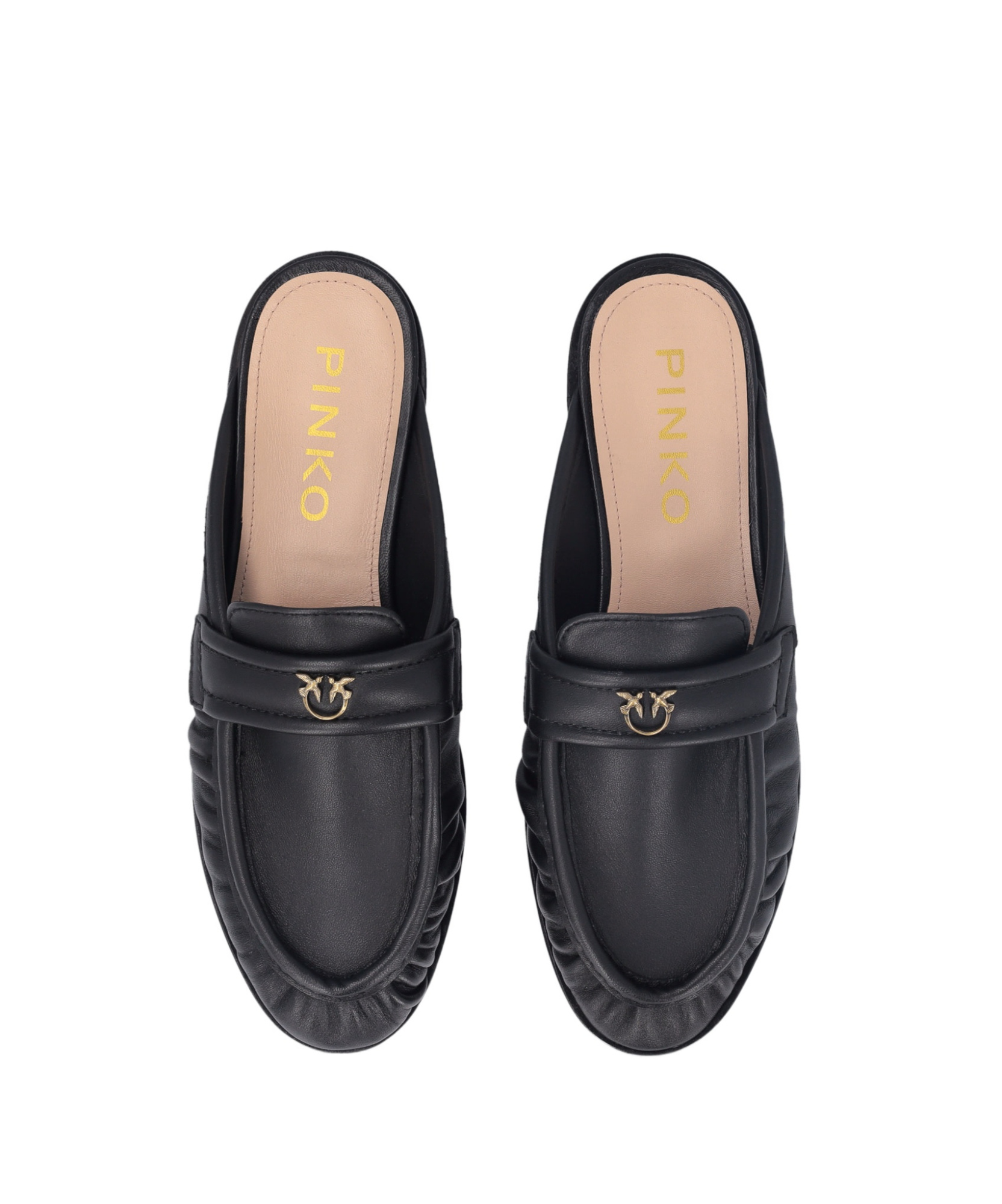 Shop Pinko Love Birds Slippers In Black