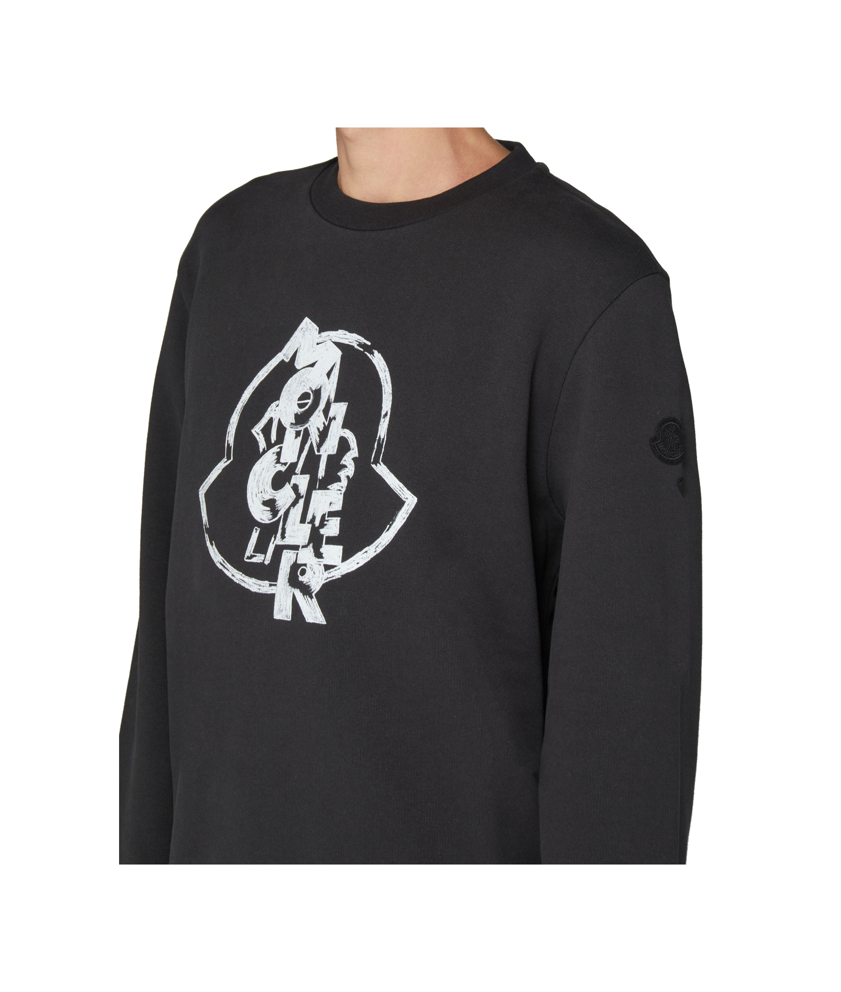 Shop Moncler Logo Sweatshirt In Grey