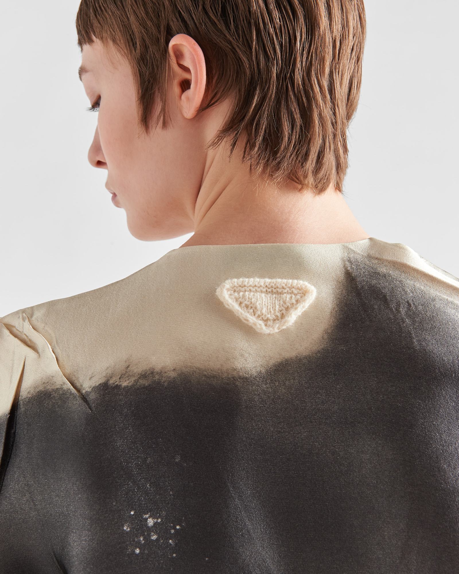 Prada Creased-detail Sleeveless Blouse In Gray