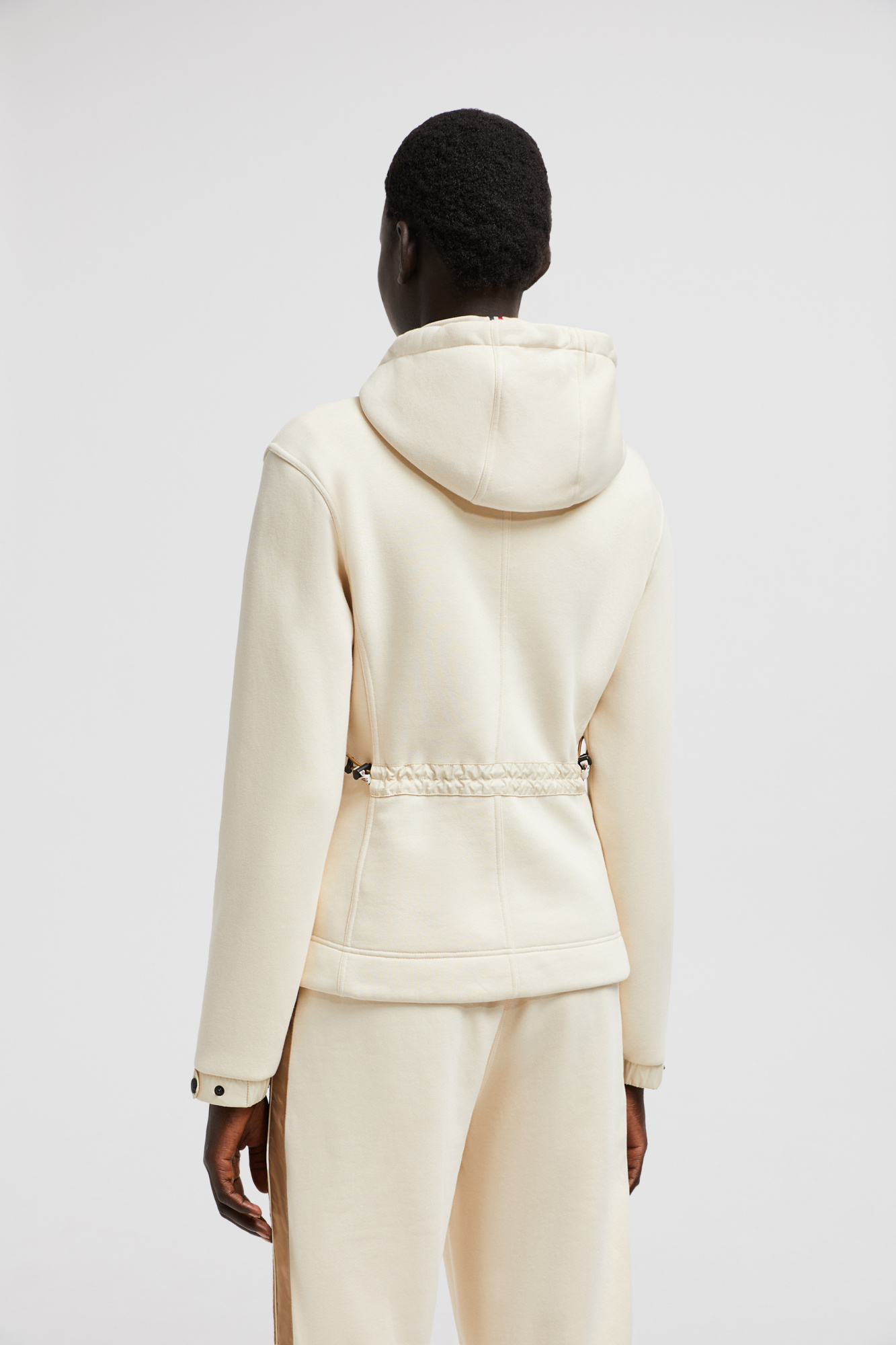 Shop Moncler Zip-up Hoodie In White