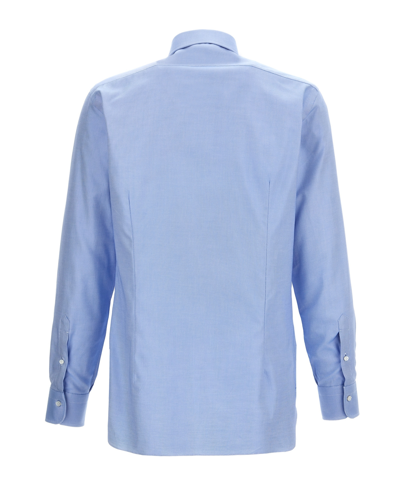 Barba Napoli Barba Tailored Poplin Shirt With Button Closure In Blue