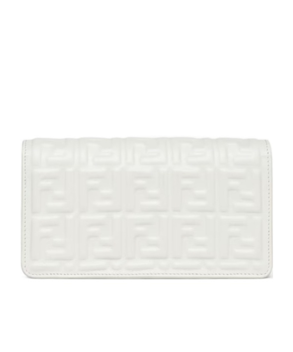 Fendi Chain Baguette Shoulder Bag In White