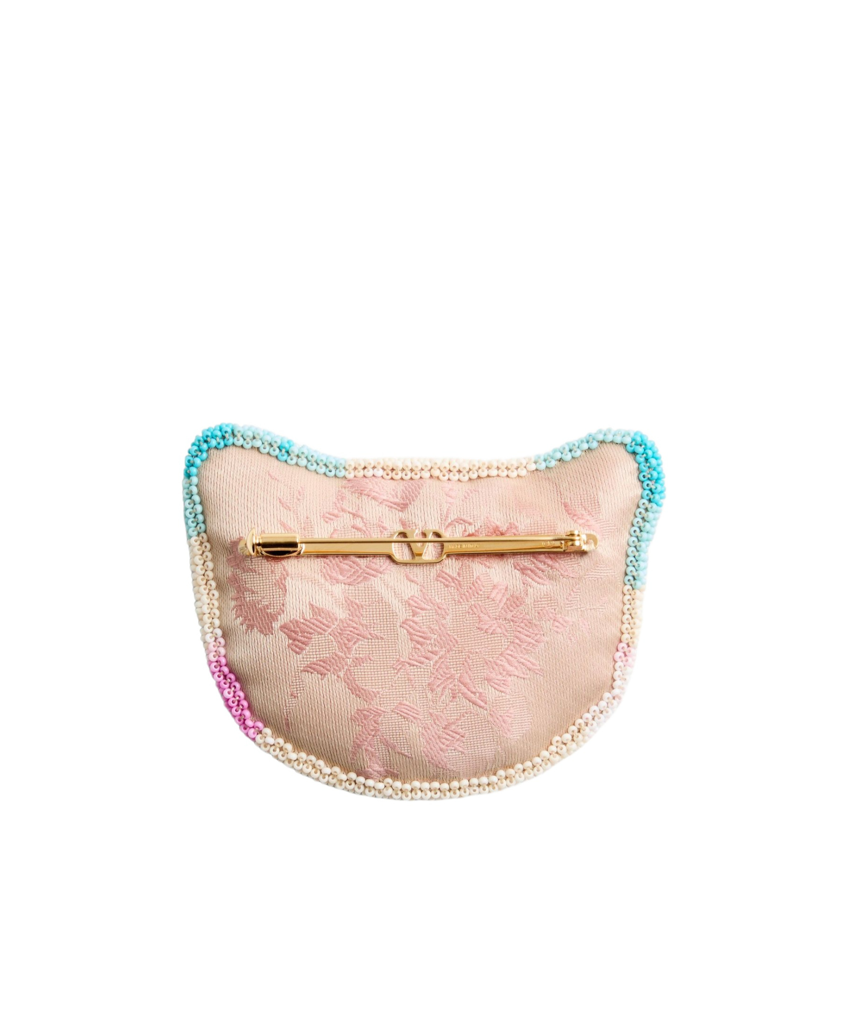 Valentino Garavani Le Chat De La Maison Brooch In Jacquard Fabric With Resin Bead Embroidery Woman M