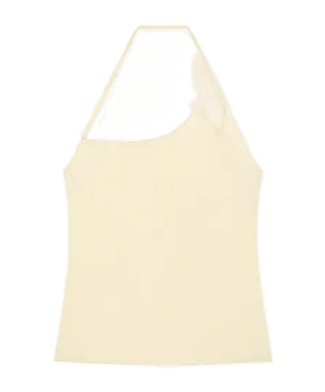 Courrèges Asymmetric Lace-embellished Top In Neutral