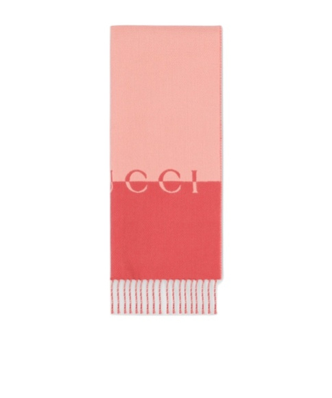 Gucci Wool Cashmere Scarf In Pink