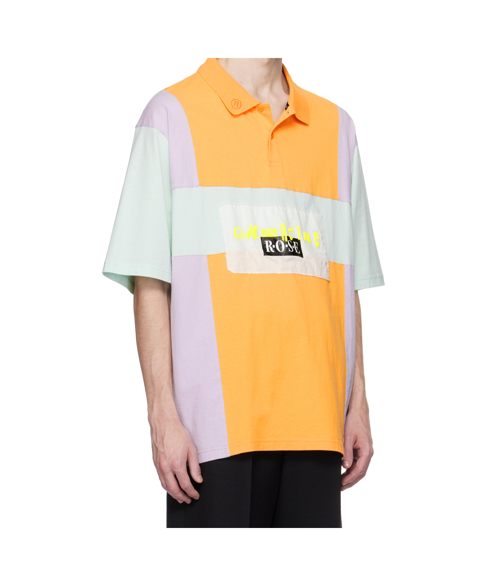 Martine Rose Multiolor Oversized Panelled Polo In Multi-color