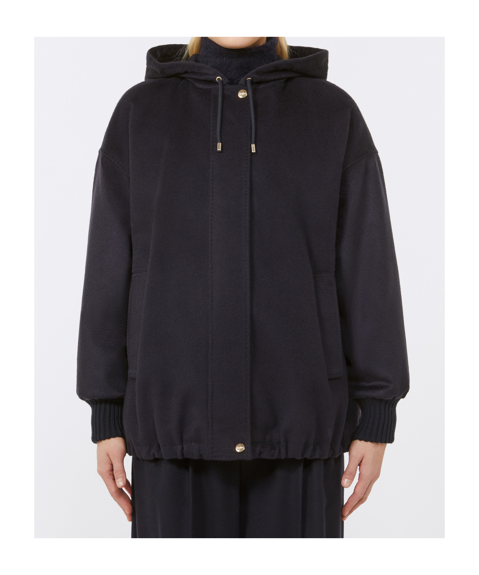 Max Mara Long-sleeved Casual Jacket In Blue