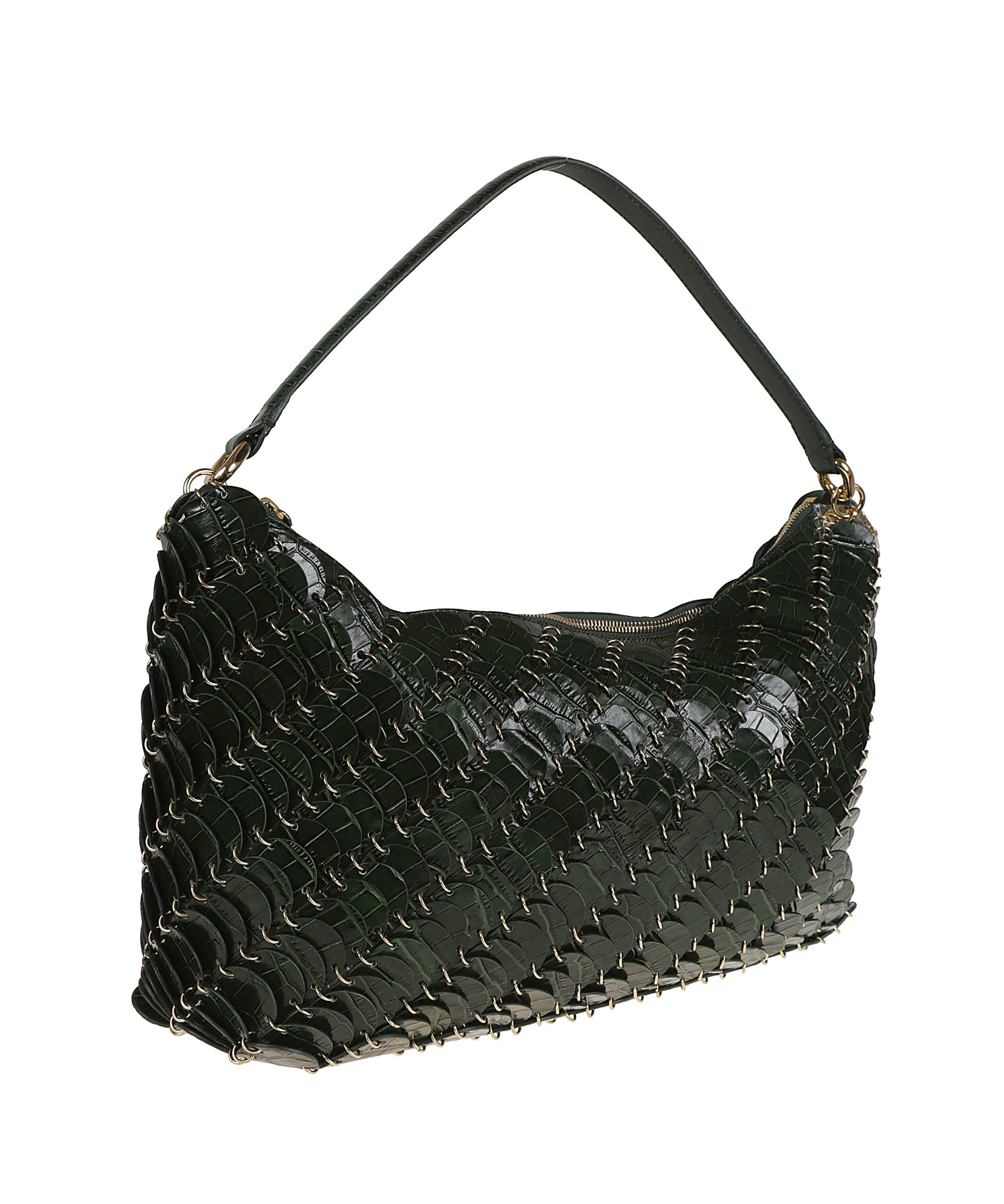 Rabanne Zippered Shoulder Bag In Black