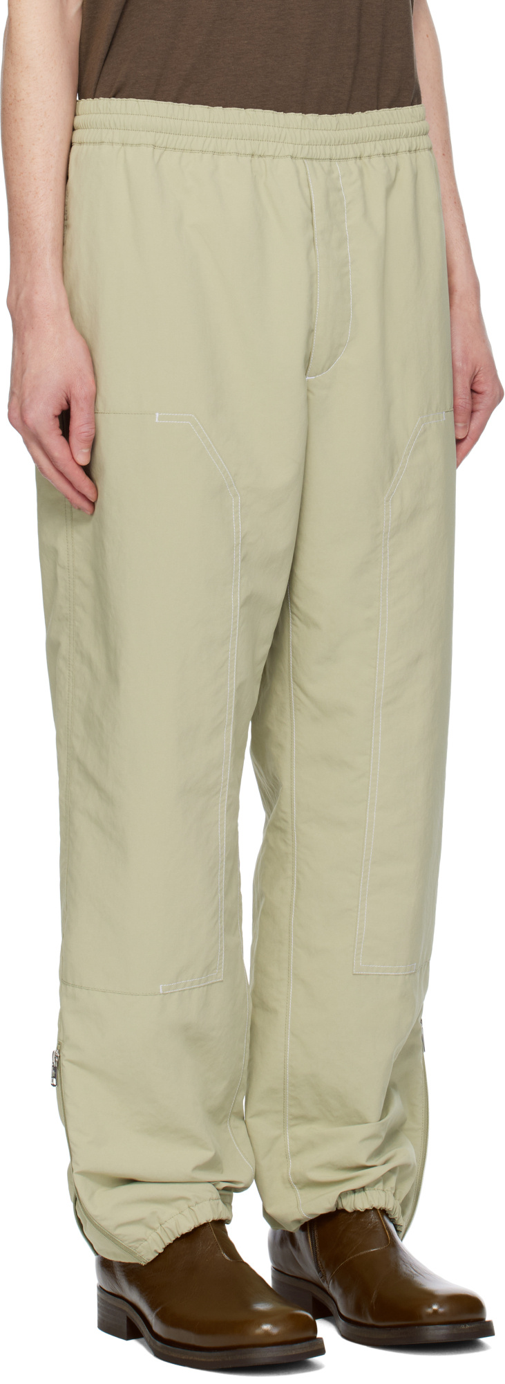 Moncler Elastic Waist Casual Pants In Nude