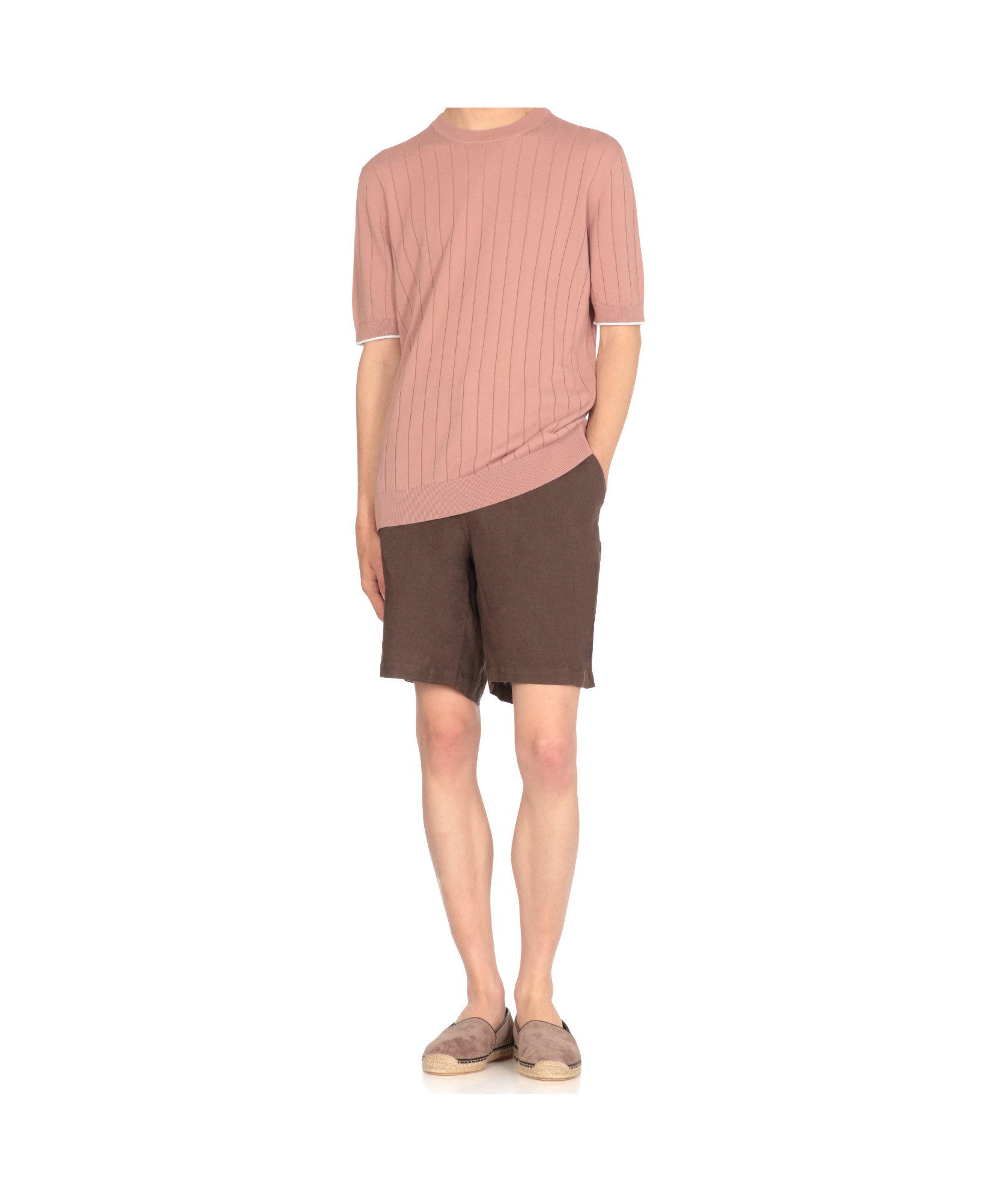 Peserico Short Sleeves Crew Neck T-shirt In Pink