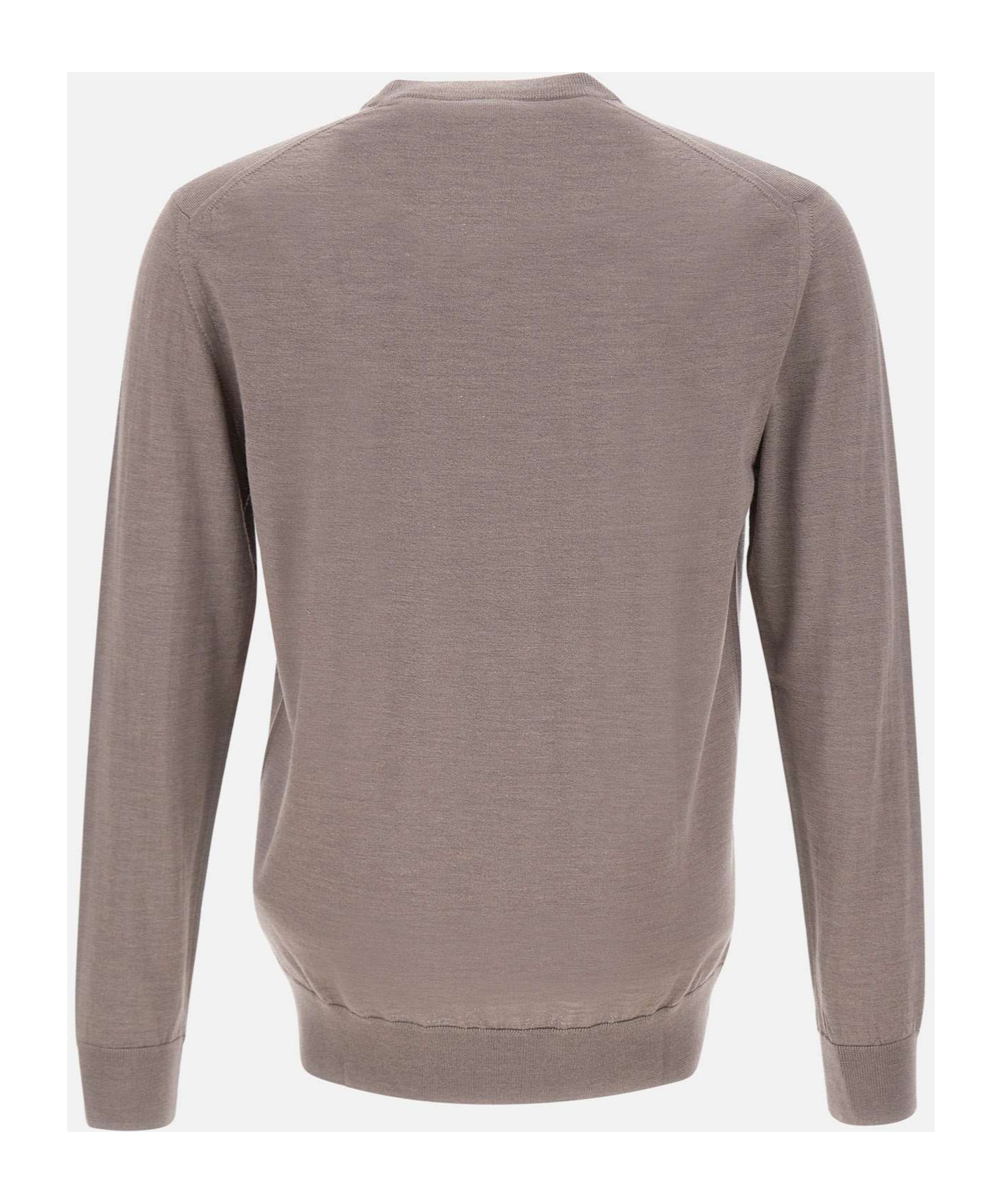 Eleventy Crew Neck Long Sleeve Sweater In Brown