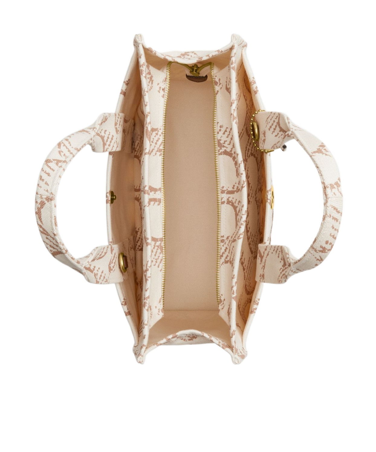 Coach Cargo Tote Bag 26 With Signature Canvas In Nude