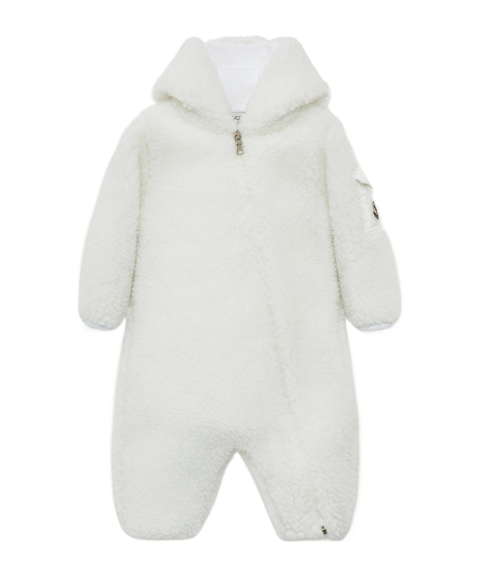 Moncler Teddy Hooded Baby Grow In White