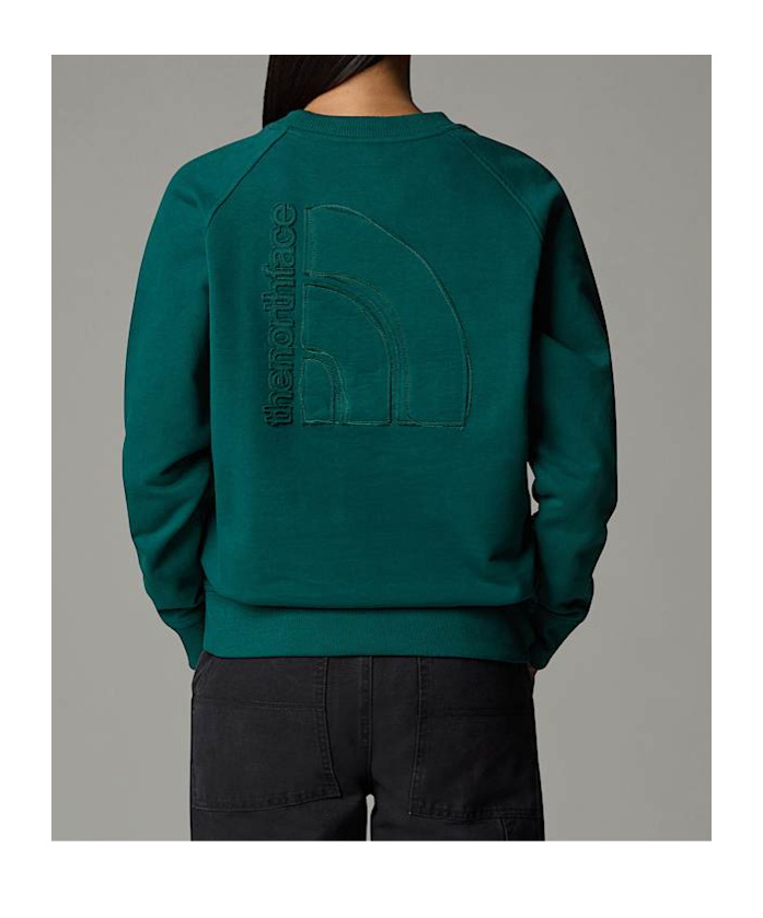 Shop The North Face Logo Relaxed Sweatshirt In Green