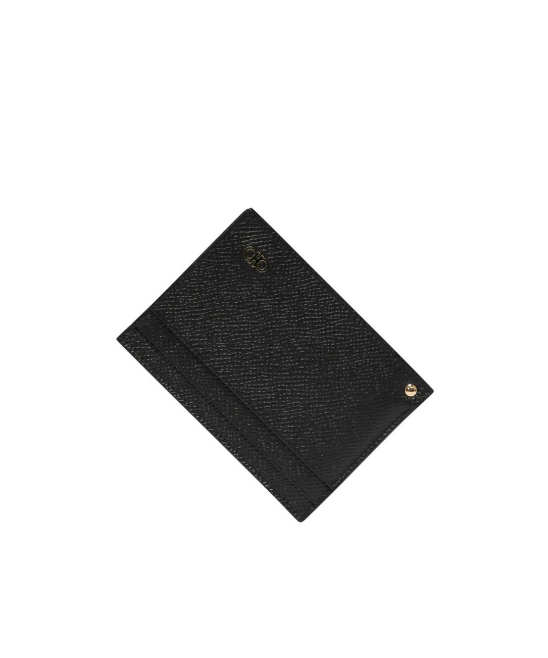 Ferragamo Gancini-plaque Leather Cardholder In Black