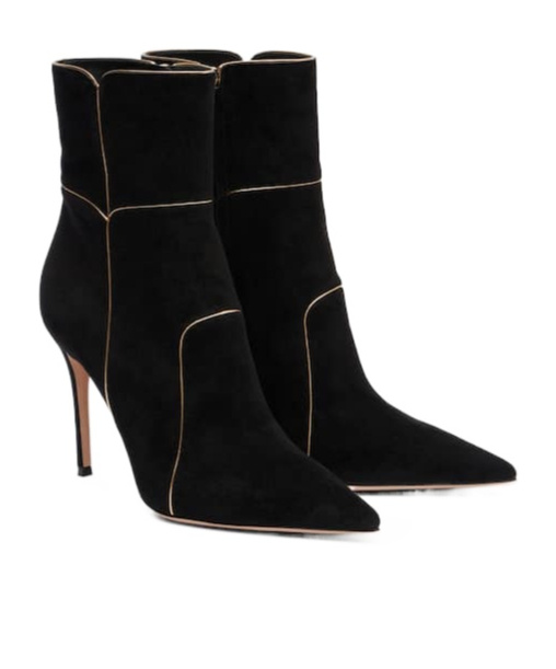 Gianvito Rossi Suede Ankle Boots In Black
