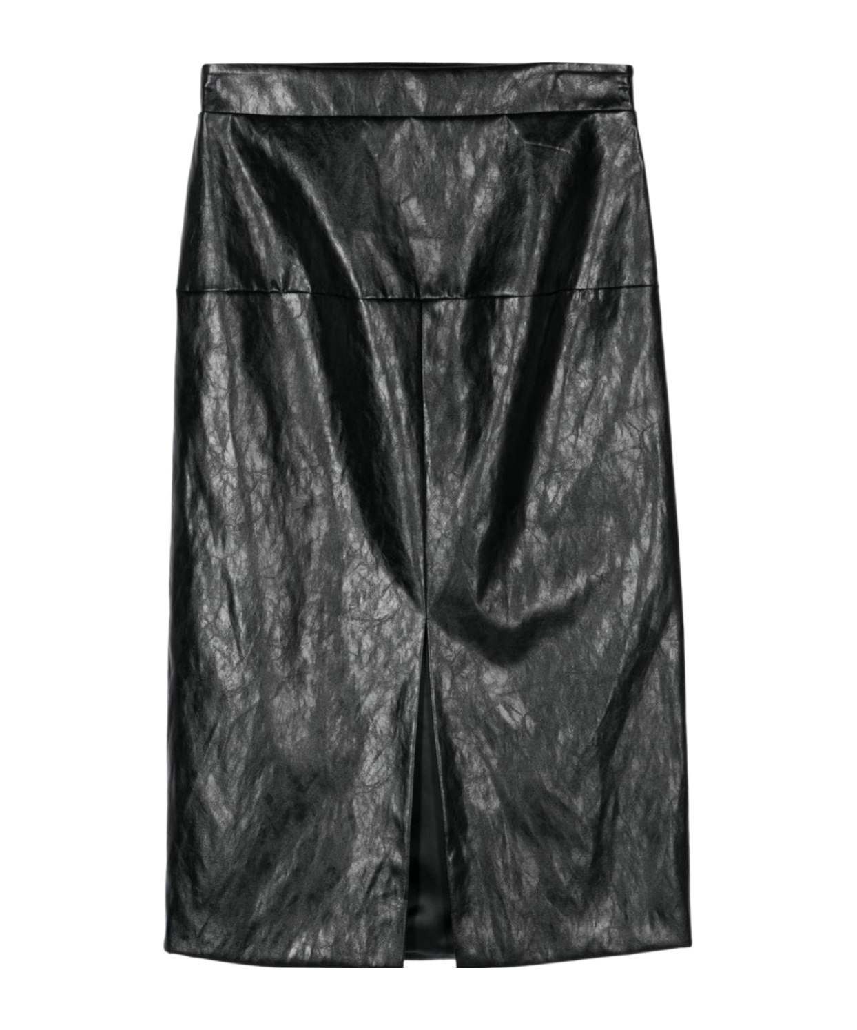 Federica Tosi Faux-leather Midi Skirt In Black