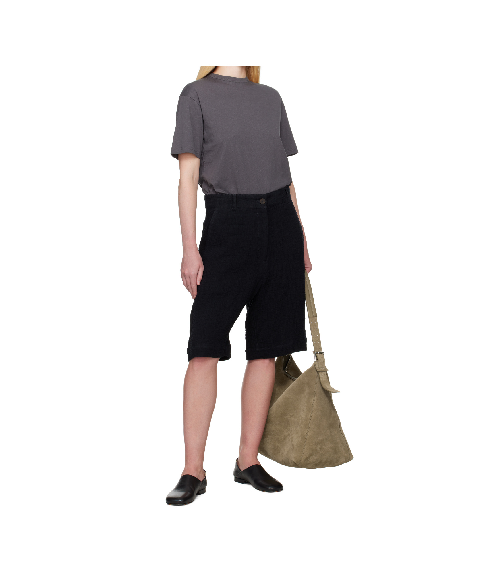 Studio Nicholson Navy Luna Linen Shorts