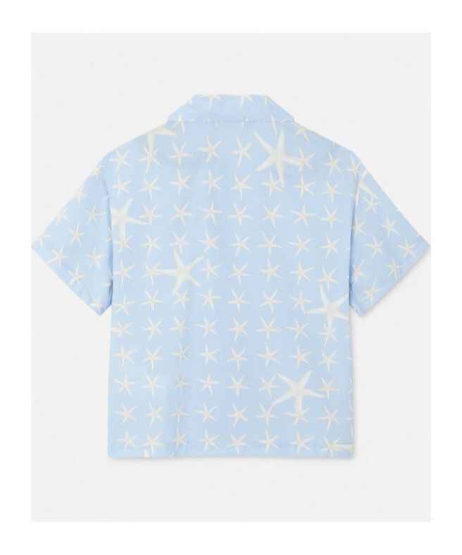 Shop Versace Star-print Short-sleeve Shirt In Blue