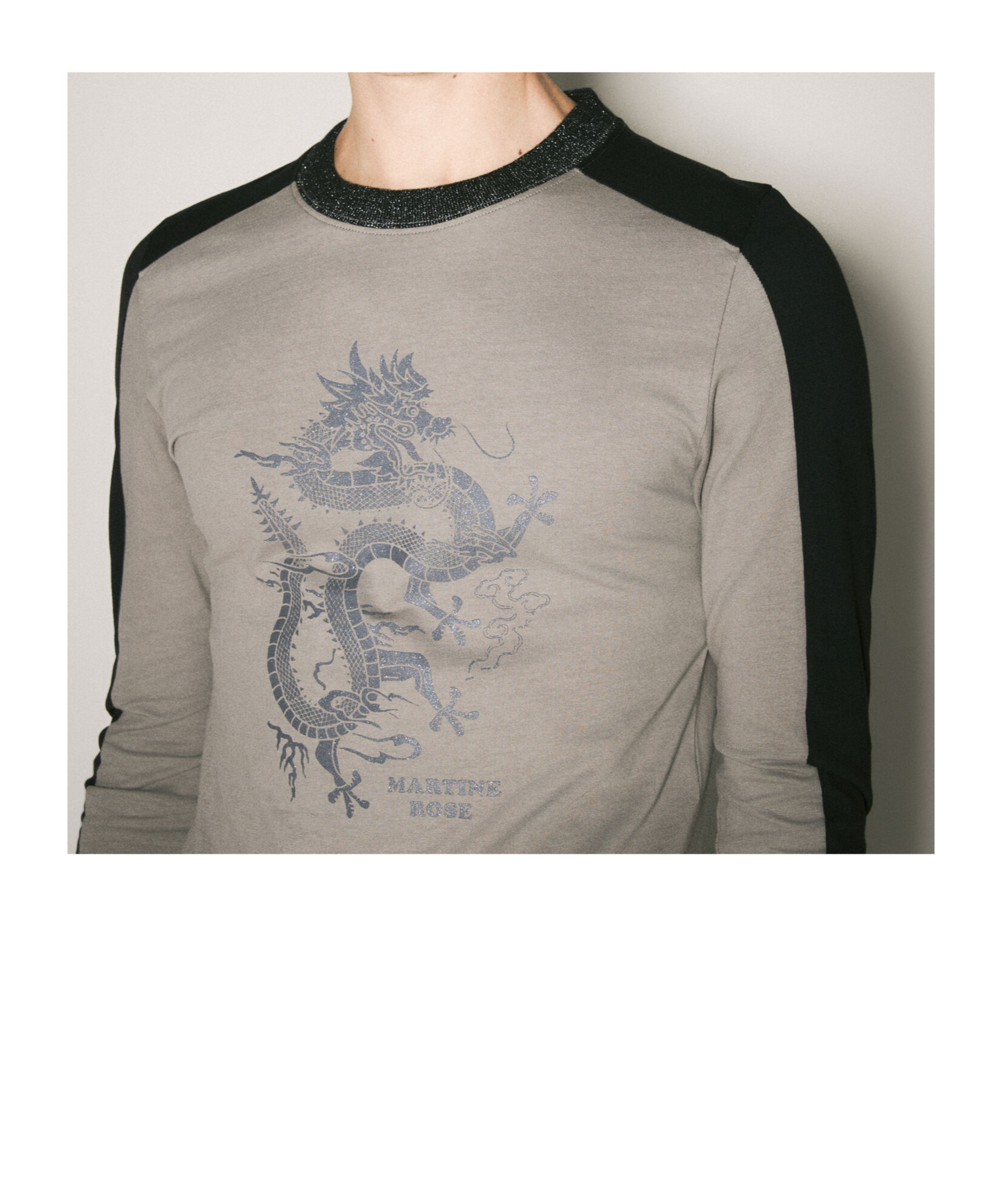 Shop Martine Rose Open-necked Black Shirt In Gray