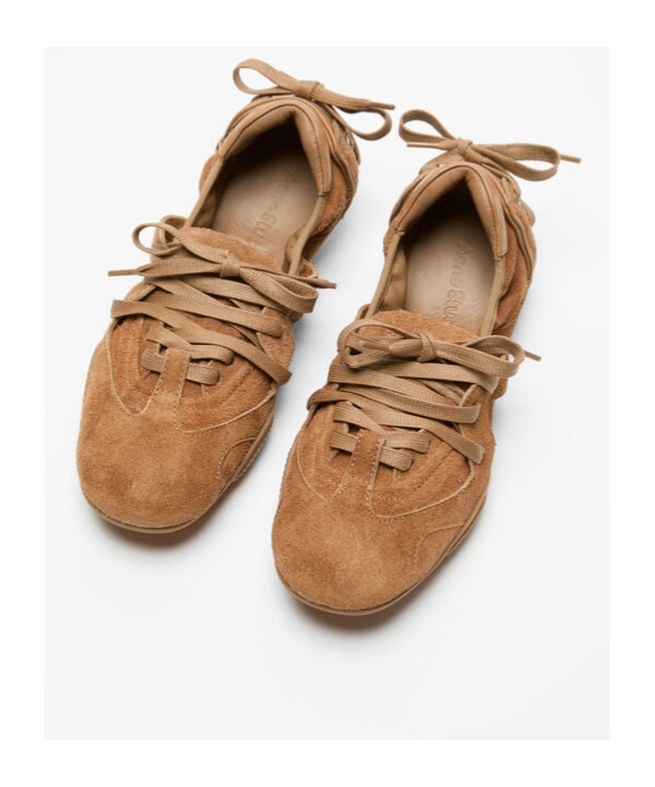 Acne Studios Suede Lace-up Sneakers In Brown