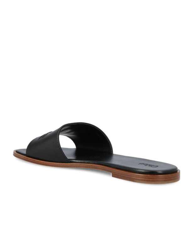 Chloé Logo-embellishment Flat Sandals In Black