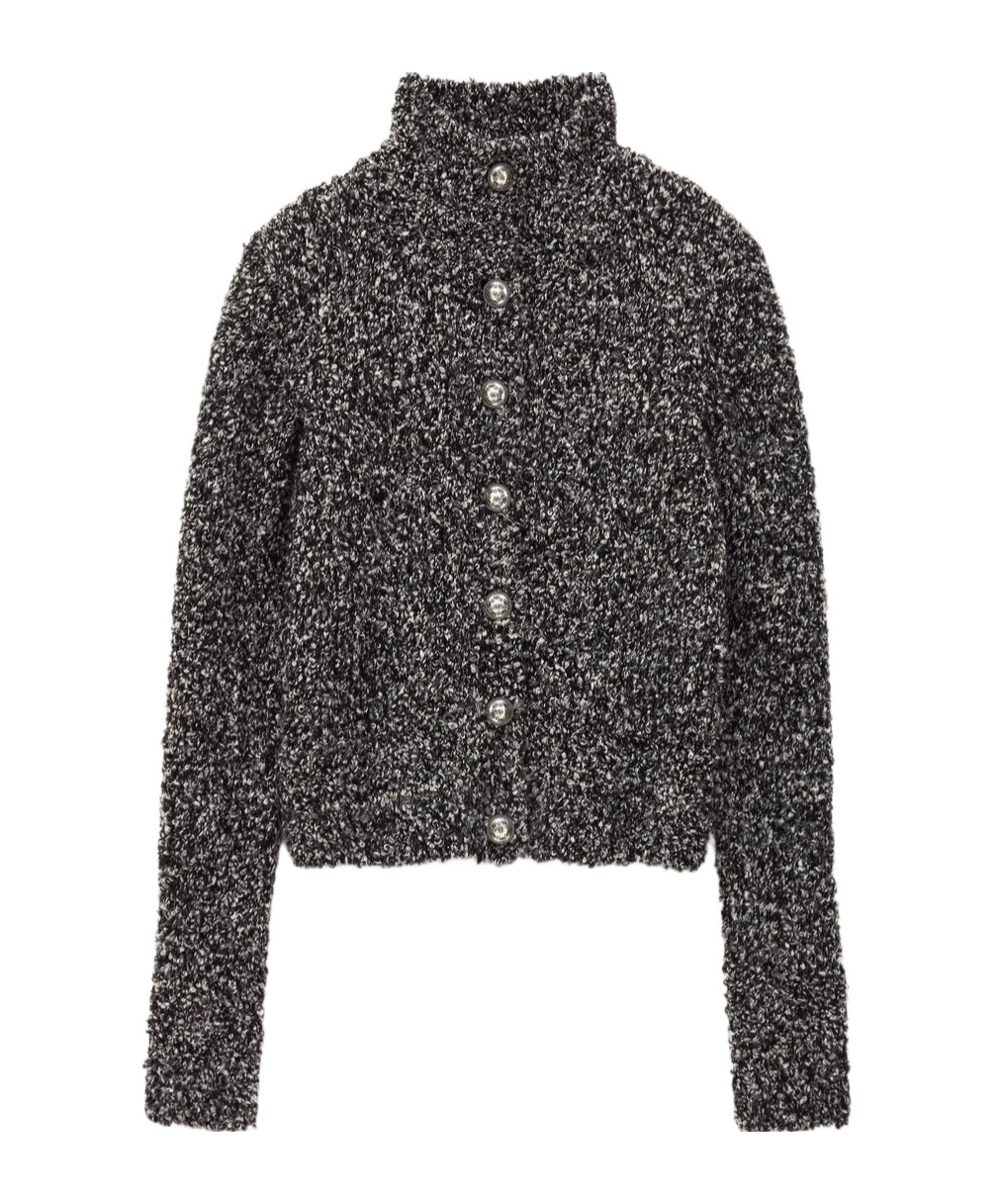 Bash Button-front Cardigan In Black
