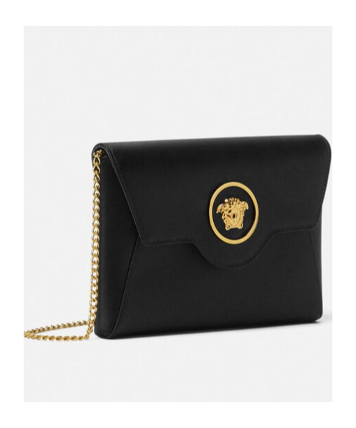 Versace La Medusa Envelope Clutch Bag In Black