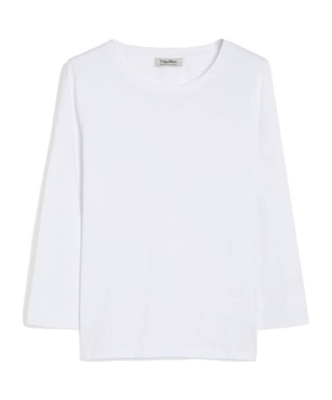 Max Mara Durata Jersey Boat-neck T-shirt In White