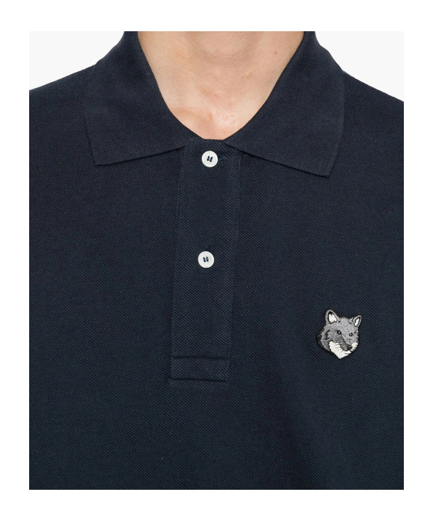 Maison Kitsuné Embroidered Logo Polo Shirt In Blue