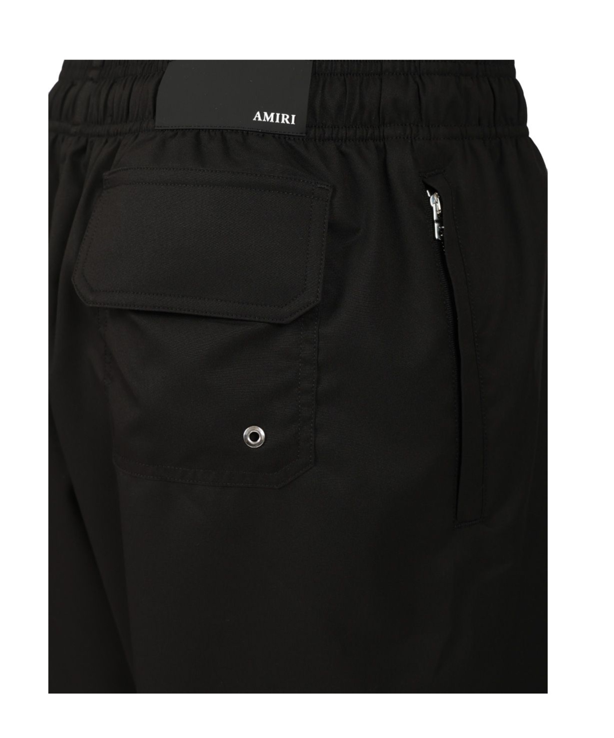 Amiri Black Cotton Short With Logo In Black