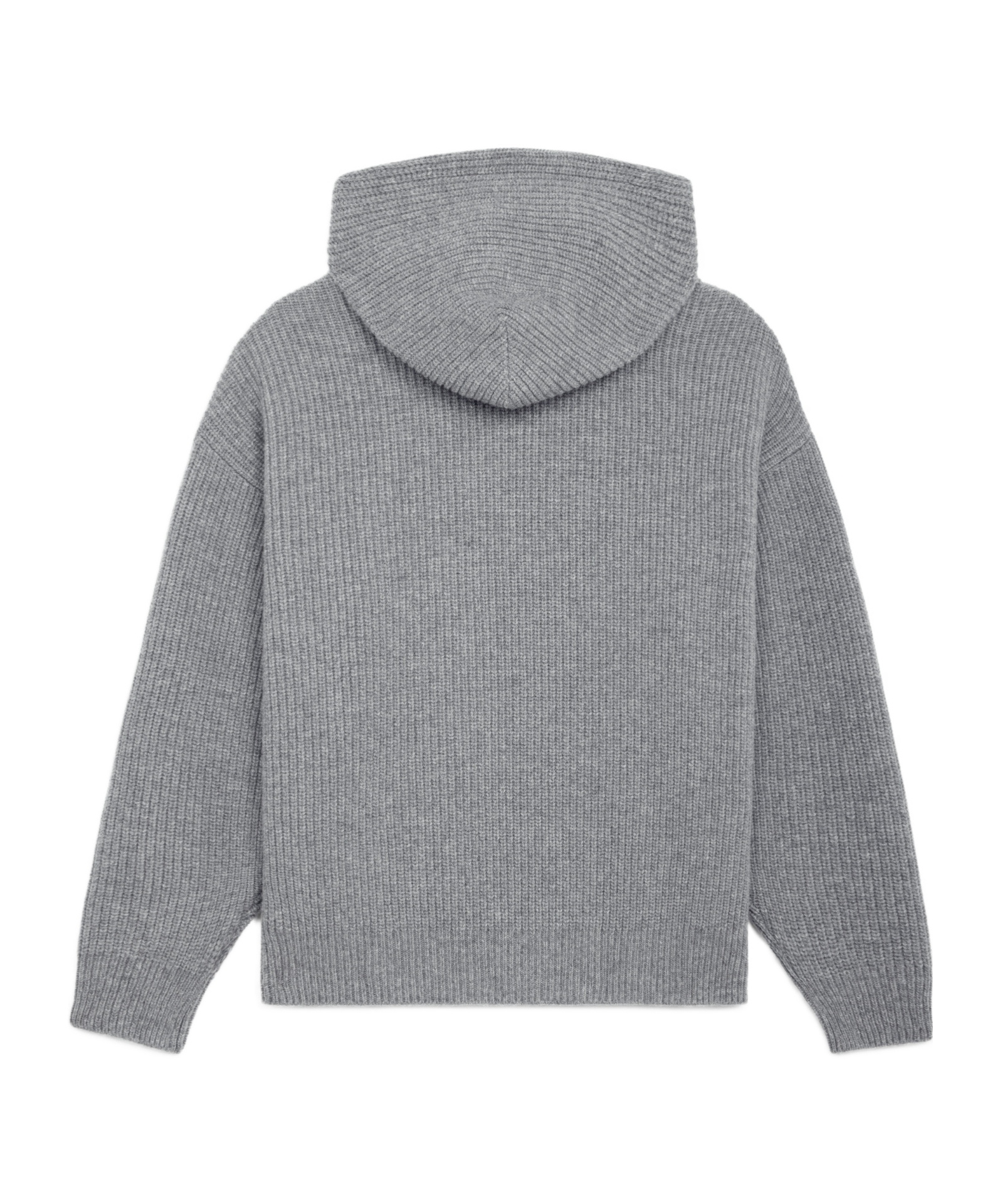 Celine Rib Hooded Pullover In Gray