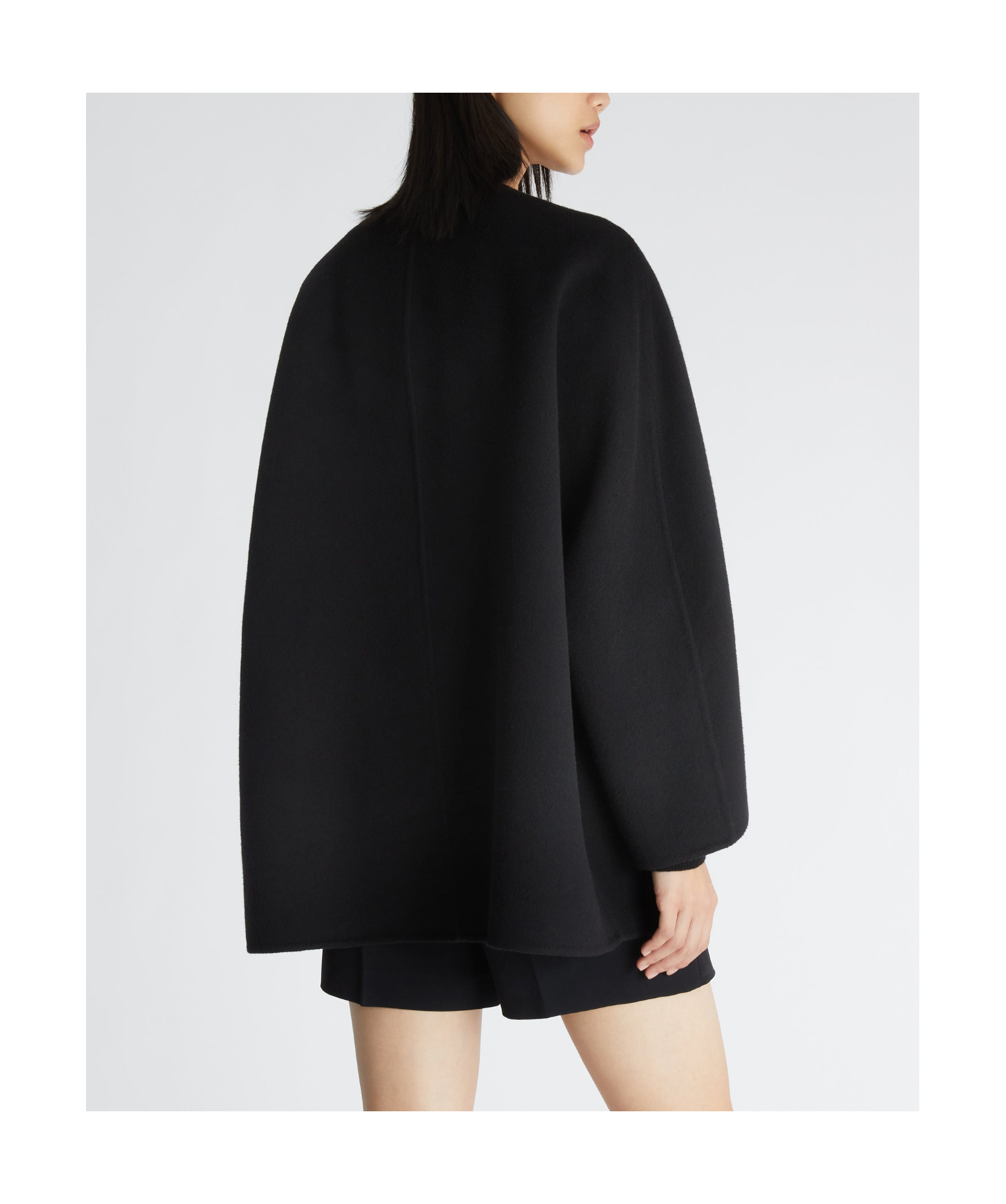 Ermanno Scervino Press-stud Virgin Wool Cape In Black