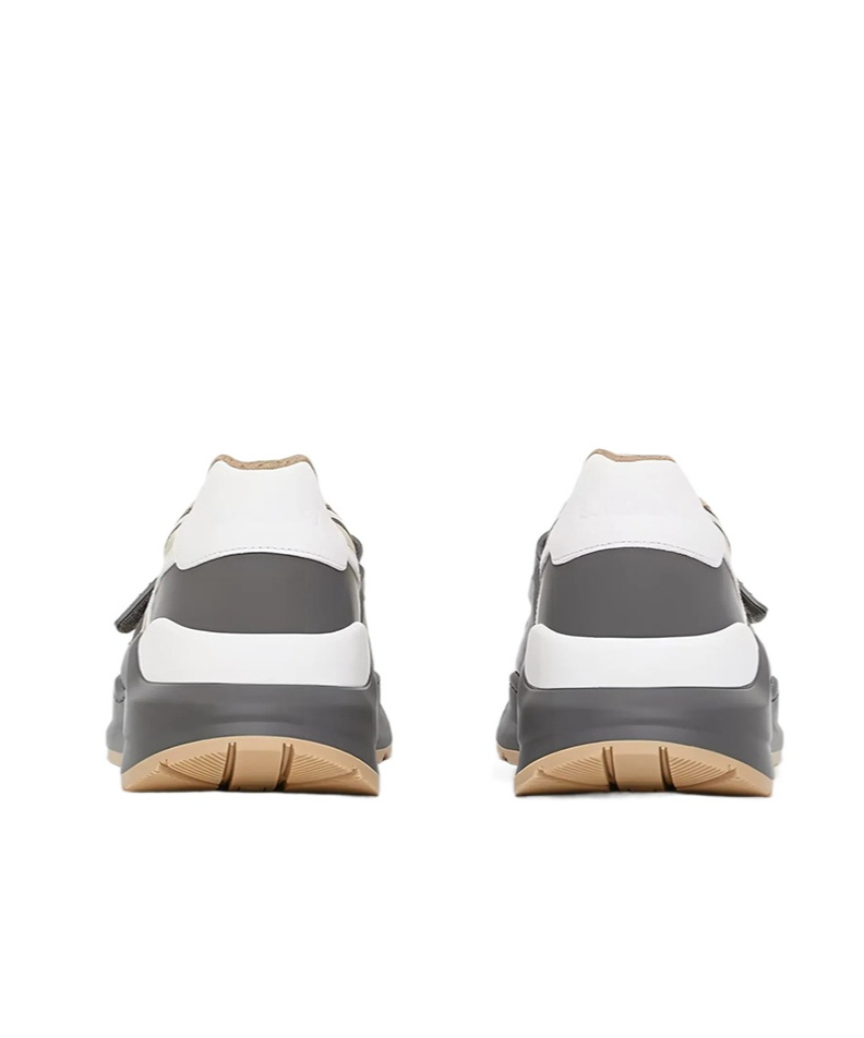 Burberry Lace-up Low-top Sneakers In Brown/grey