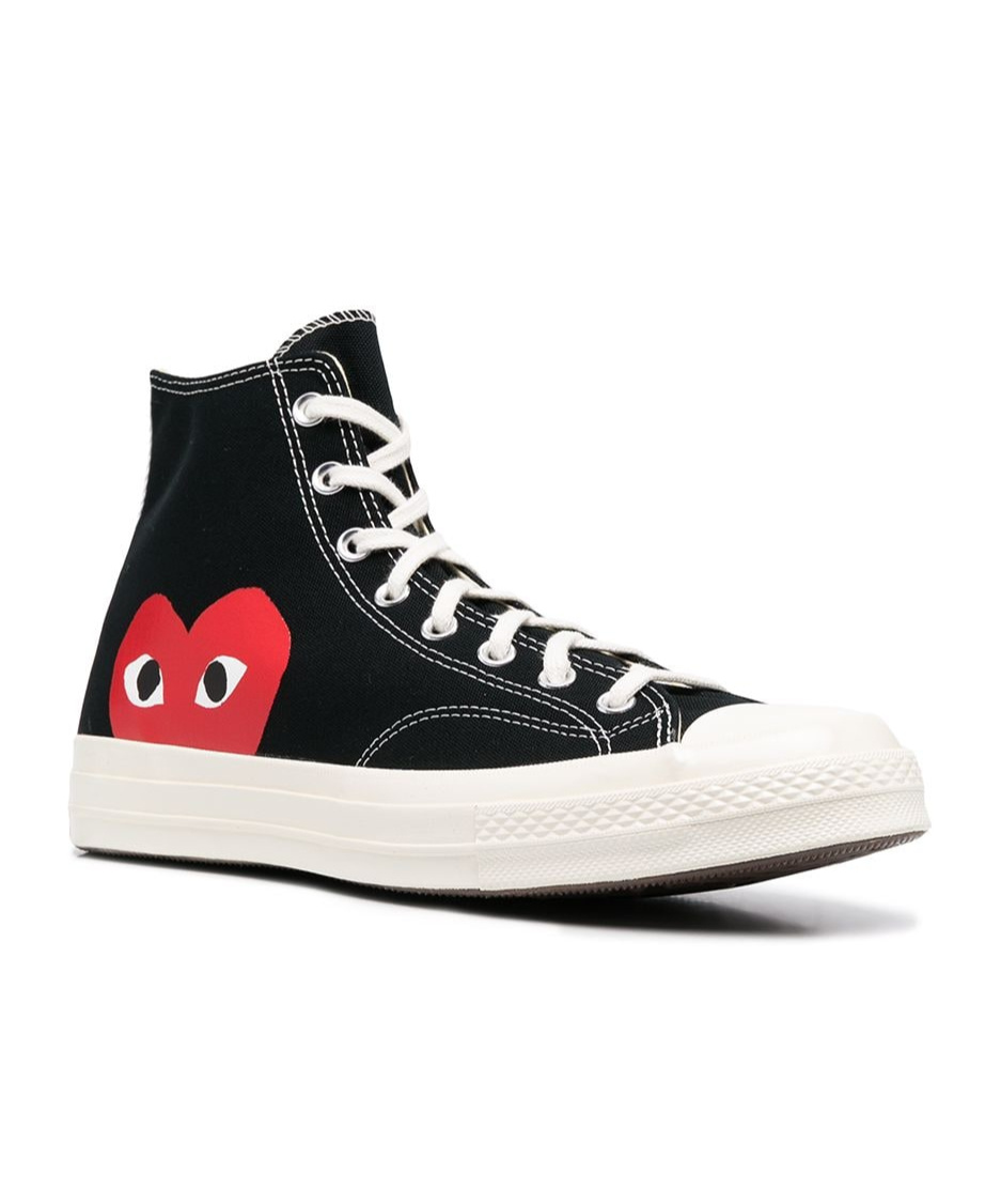 COMME DES GARÇONS LACE-UP HIGH-TOP CANVAS SHOES