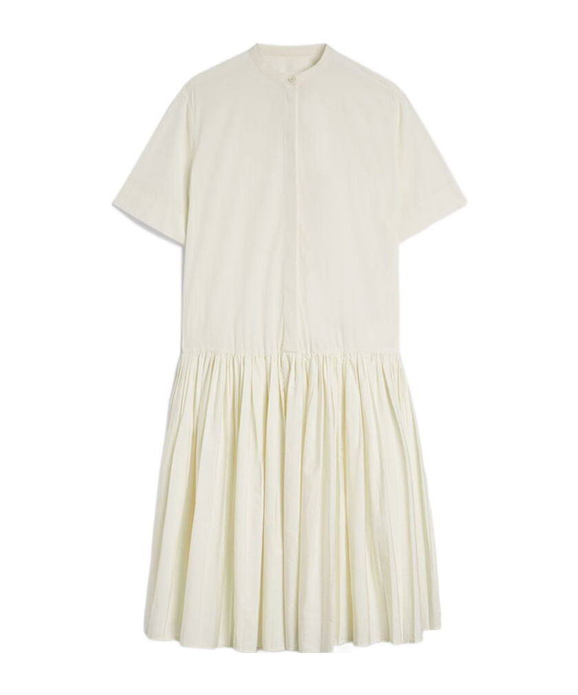 Jil Sander Relaxed Cotton Dress With Button-down Front In White