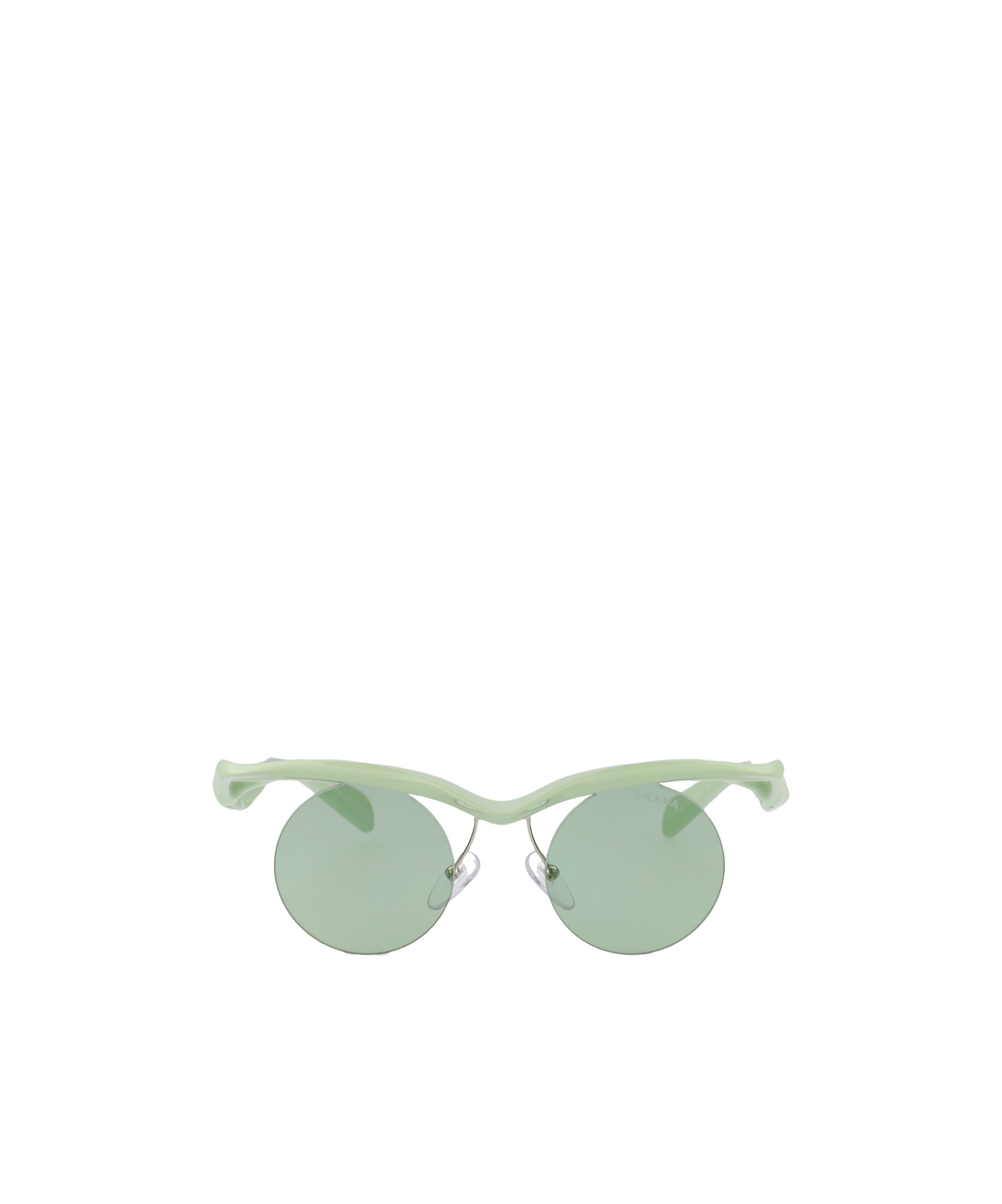 Shop Prada Round-frame Sunglasses In Green