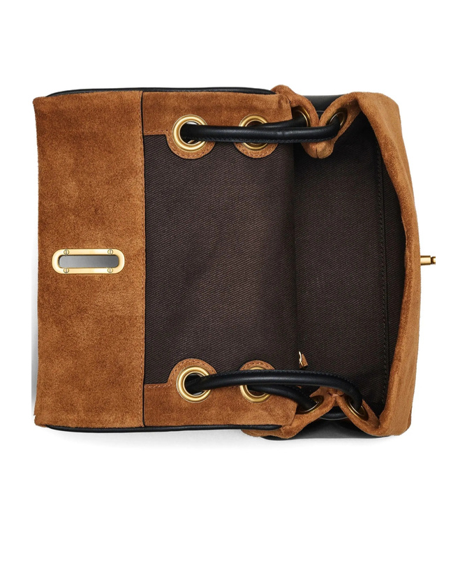 Marc Jacobs Caramel Suede The Quilted Mini Dual Shoulder Bag In Brown