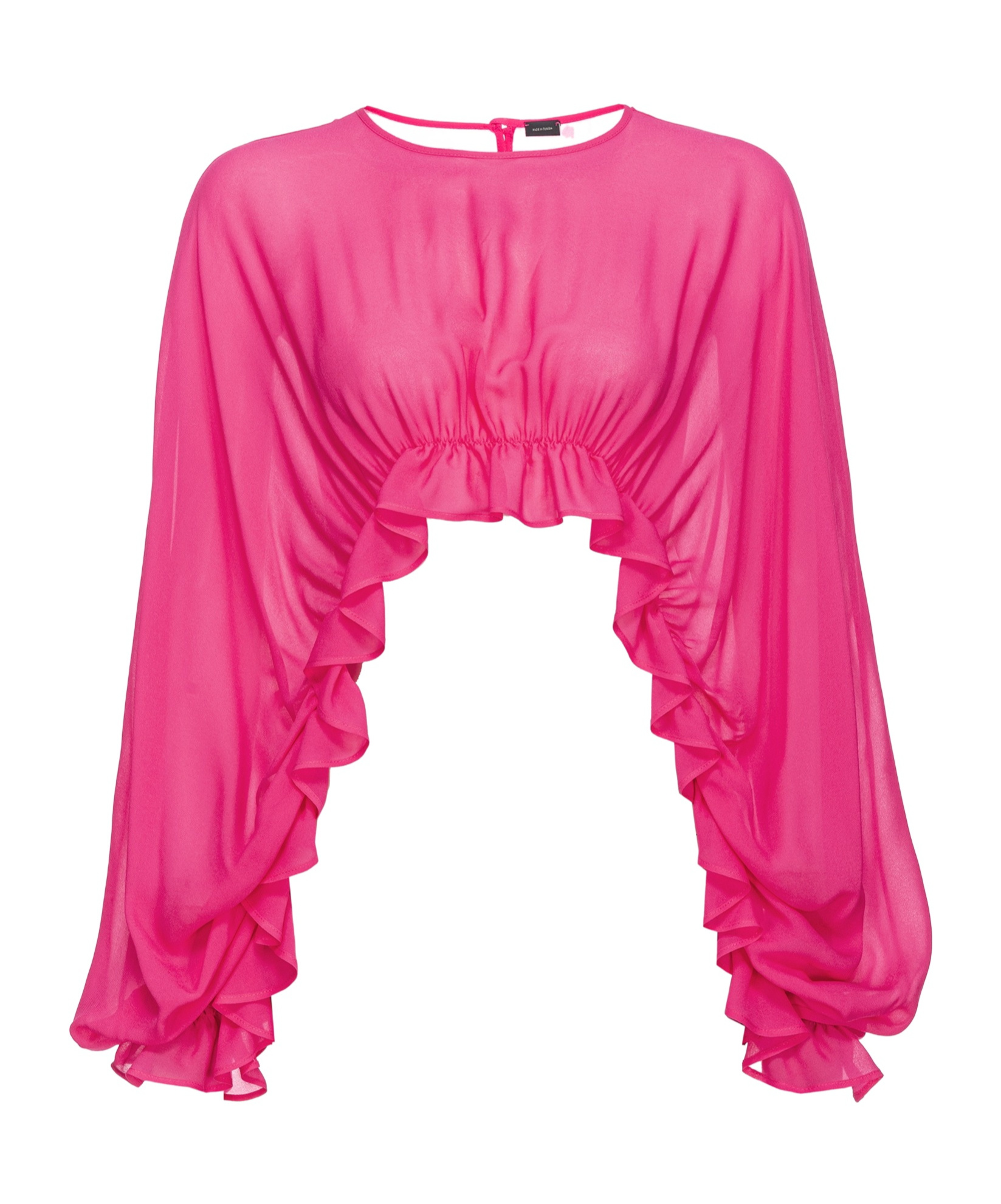 Pinko Long-sleeved Short Blouse In Pink