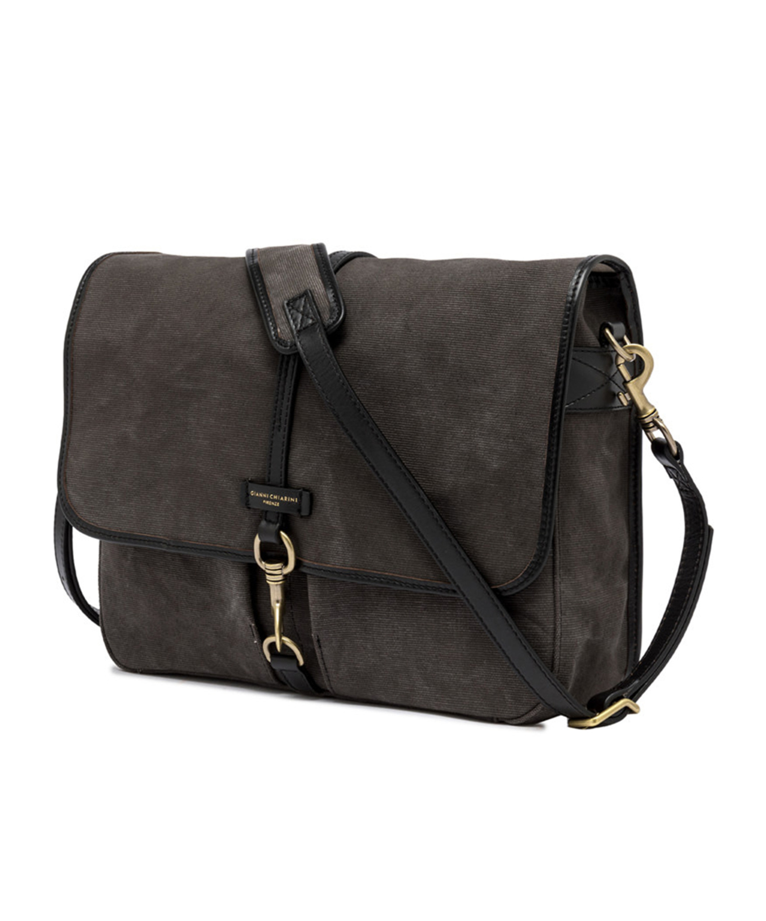 Gianni Chiarini Berlino Leather-trimmed Shoulder Bag In Black