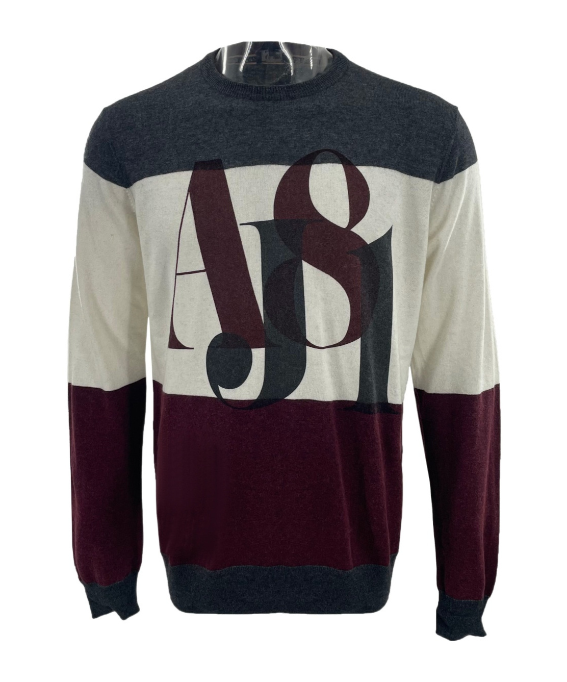 Armani Jeans Round-collar And Long-sleeved Sweater In Black